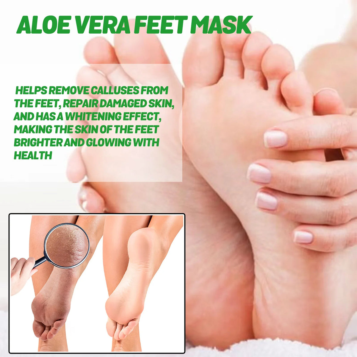 EELHOE Aloe Vera Exfoliating Foot Mask Pedicure Sock Pad Exfoliating Foot Mask Qst