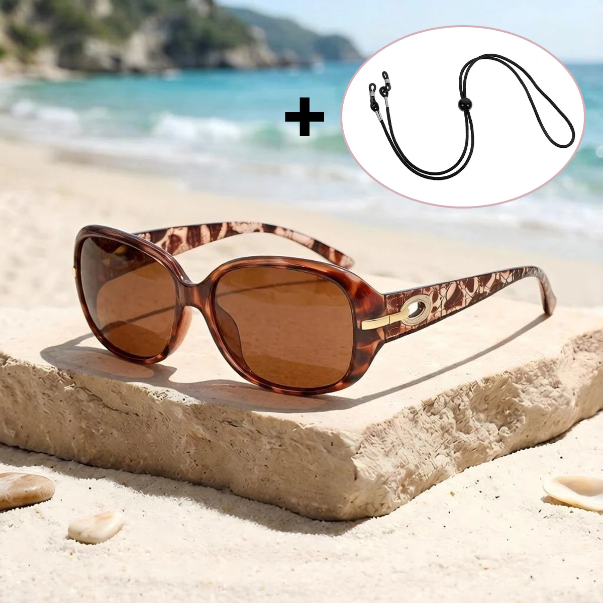 Women's Polarized UV400 Sunglasses – Retro Diamond Butterfly Frame Polarized Sunglasses Qst Cheetah print brown