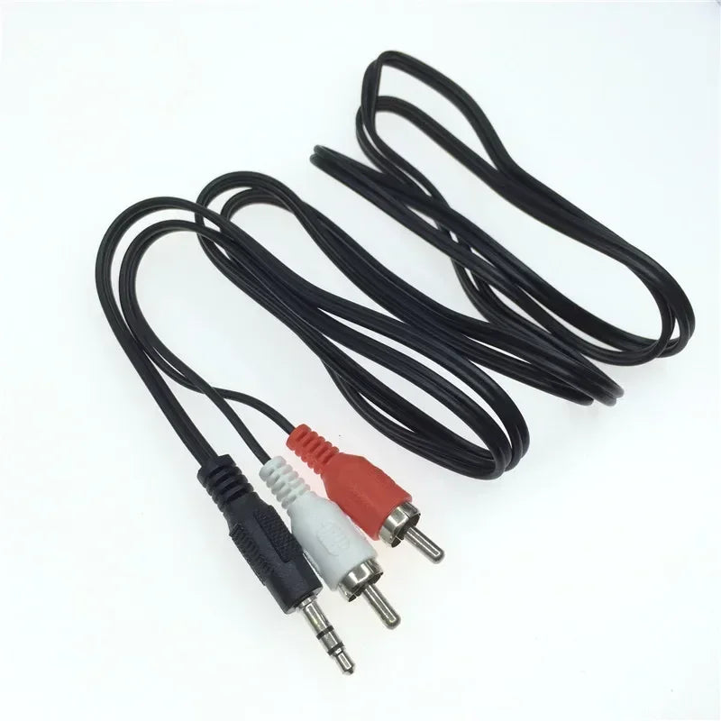 3.5mm to 2RCA Stereo Audio Splitter Cable | AV Headphone Cord Audio Splitter Cable Qme