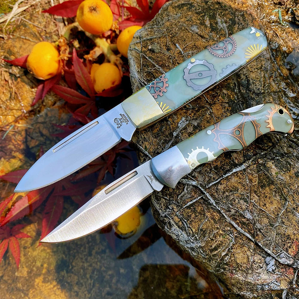 Z.QIAN Chilun Slip Joint Folding Pocket Knife – Luminous Resin Folding Pocket Knife Qst
