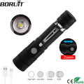 BORUiT 800LM LED Tactical Flashlight – Zoomable 18650 Torch LED Tactical Flashlight Qst With Battery
