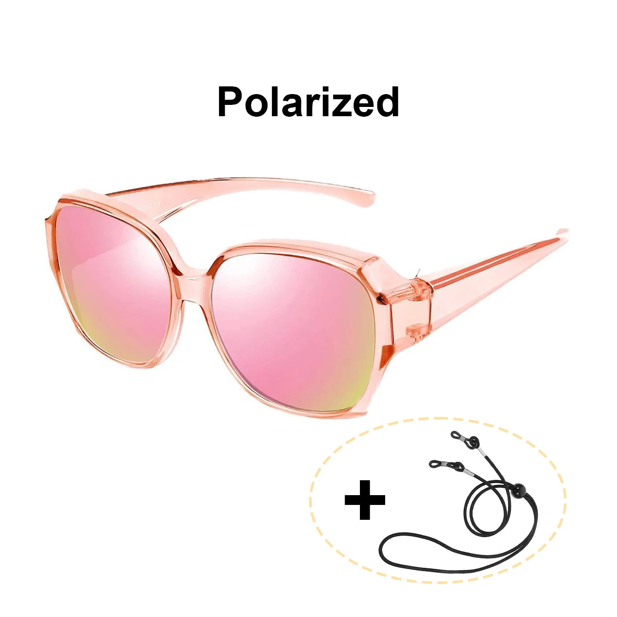 VOPHA Fit Over Glasses Sunglasses UV400 Wrap-Around Unisex Fit-Over Sunglasses Qst Pink