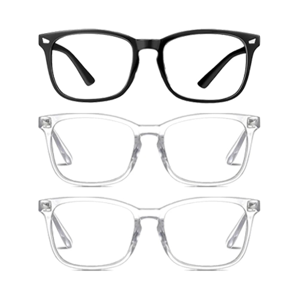 VOPHA Auto-Zoom Smart Glasses – Blue Light Blocking PC Frame Smart Eyeglasses Qst 1Black 2Clear