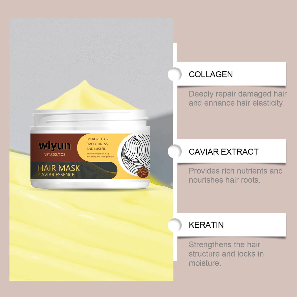 WIYUN Collagen Hair Mask – Keratin Deep Conditioning Treatment Hair Treatment Mask Qst