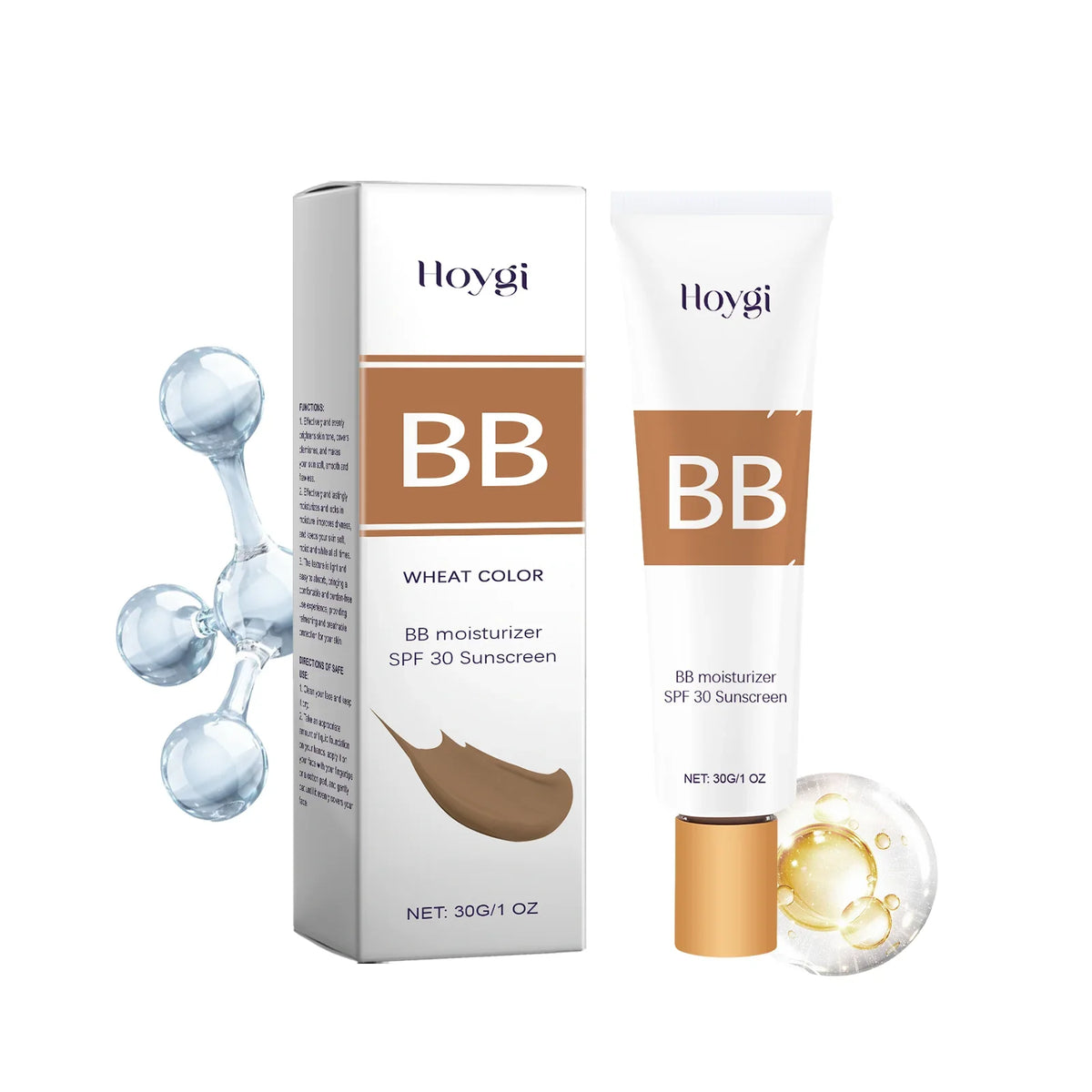Qme SPF 30 BB Cream – Full Coverage & Long-Lasting Moisture BB Cream Foundation Qme Wheat