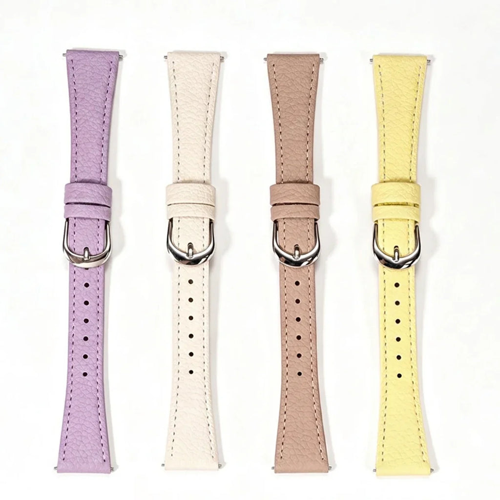 Leather Band Samsung Galaxy Watch 8 7 6 5 4 – Lychee Pattern Leather Watch Band Qme