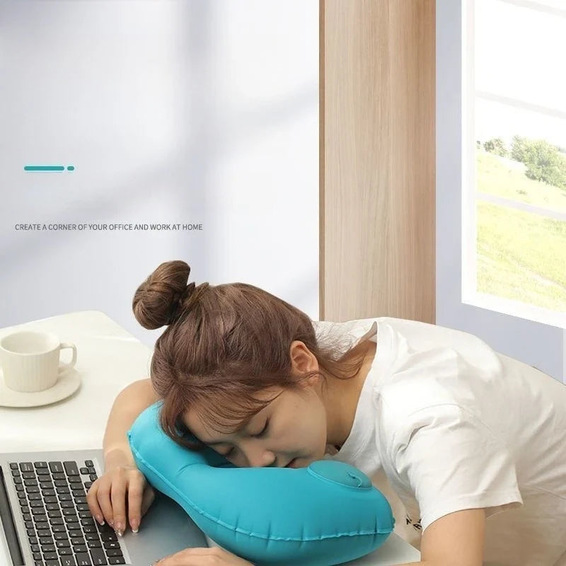 U-Shaped Inflatable Travel Neck Pillow – Portable & Compact Inflatable Travel Pillow Qme