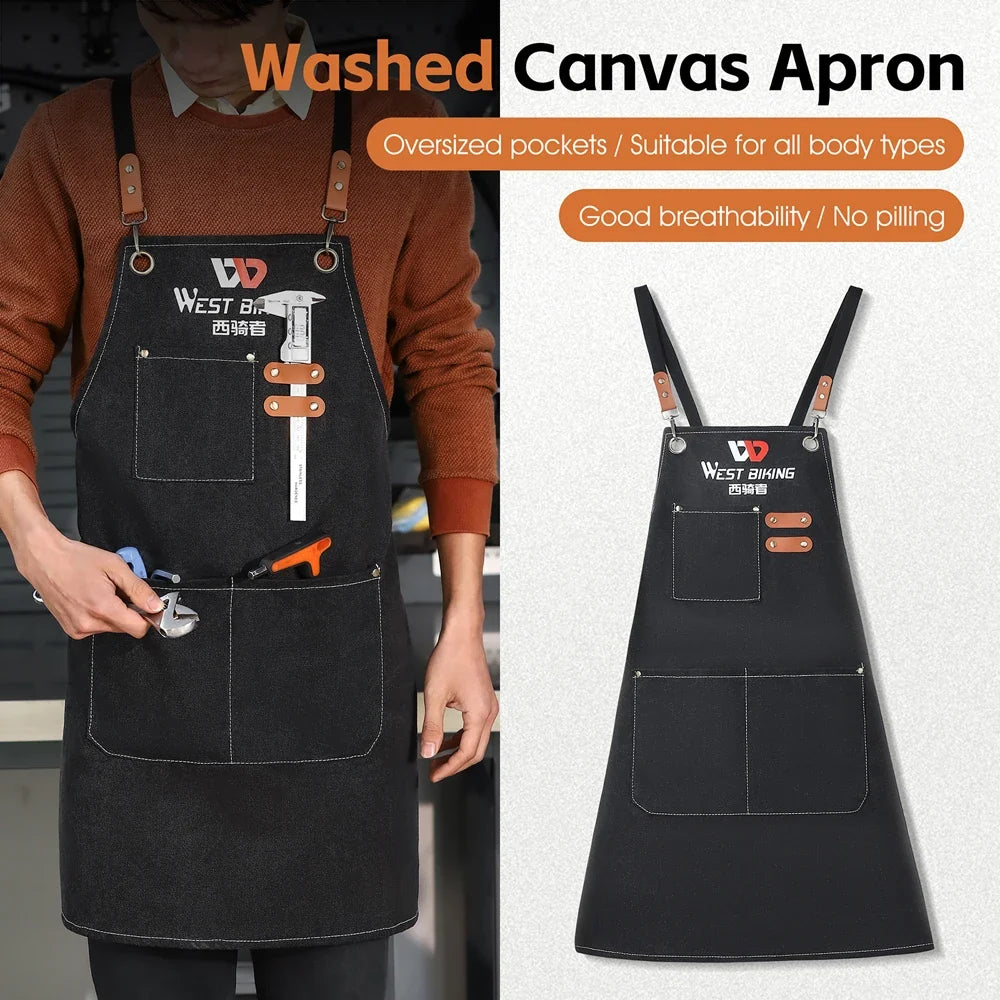 Thickened Canvas Work Apron – Bike, Carpentry & Craft Canvas Work Apron Qme