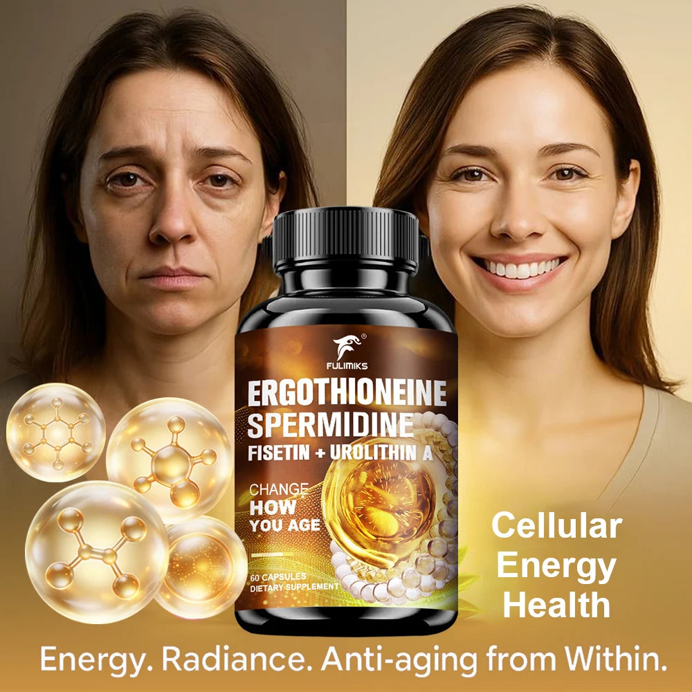Ergothioneine Spermidine Capsules with Urolithin A & PQQ Longevity Supplement Qst