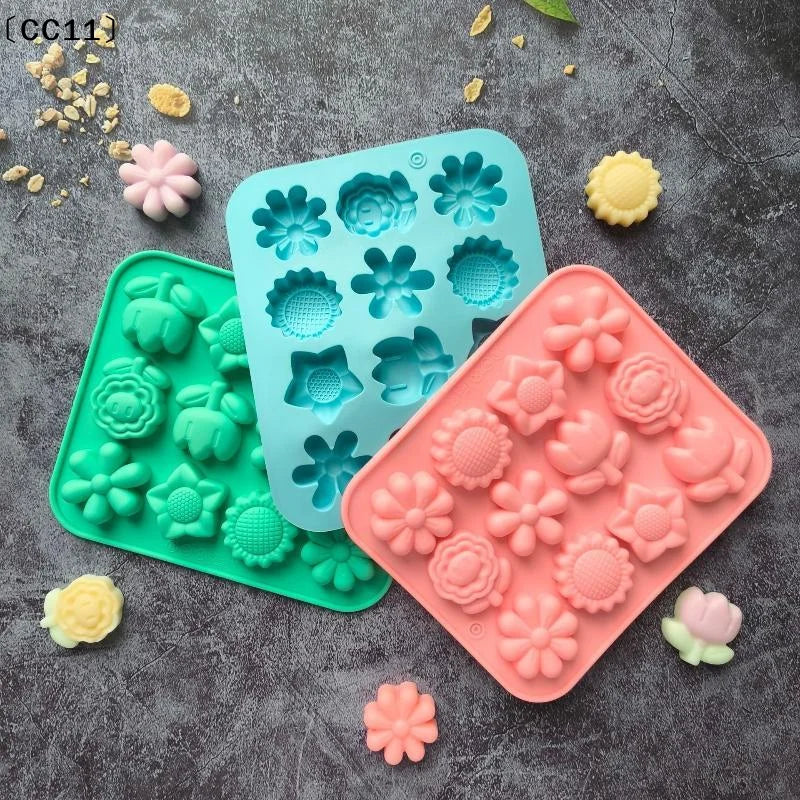 Silicone Flower Mold – Non-Stick Chocolate, Candy & Jelly Silicone Baking Mold Qme