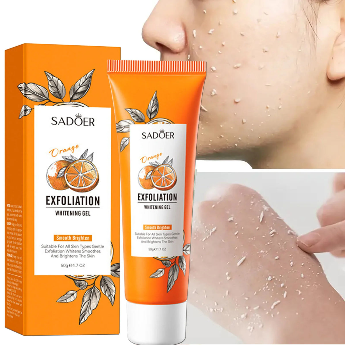 Orange Exfoliating Peeling Gel Face Scrub | Korean Skincare Face Exfoliating Scrub Qst