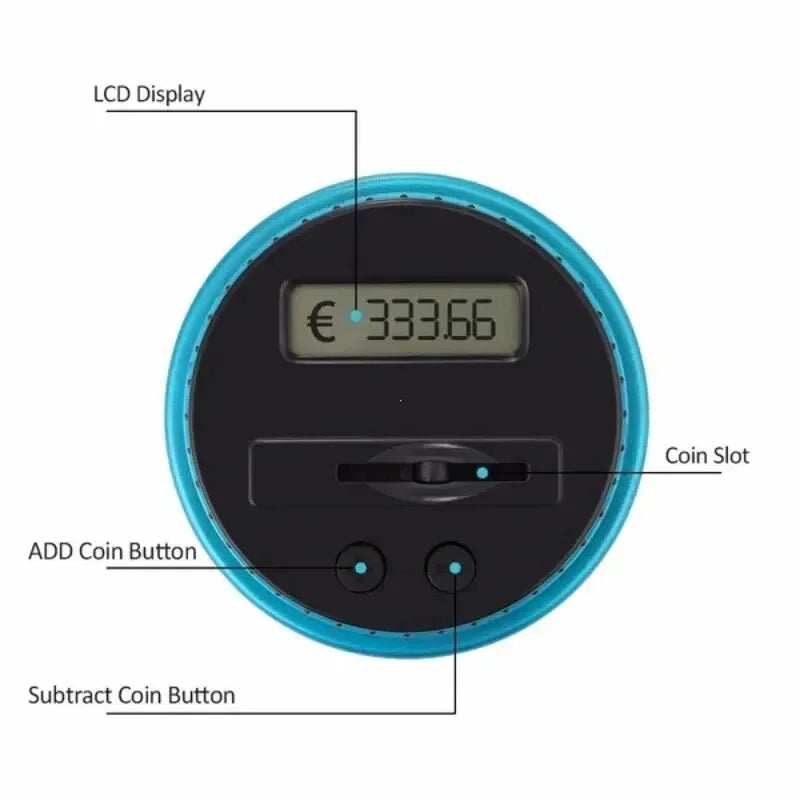 Electronic Piggy Bank Coin Counter with Digital LCD Display Coin Counting Bank Qme