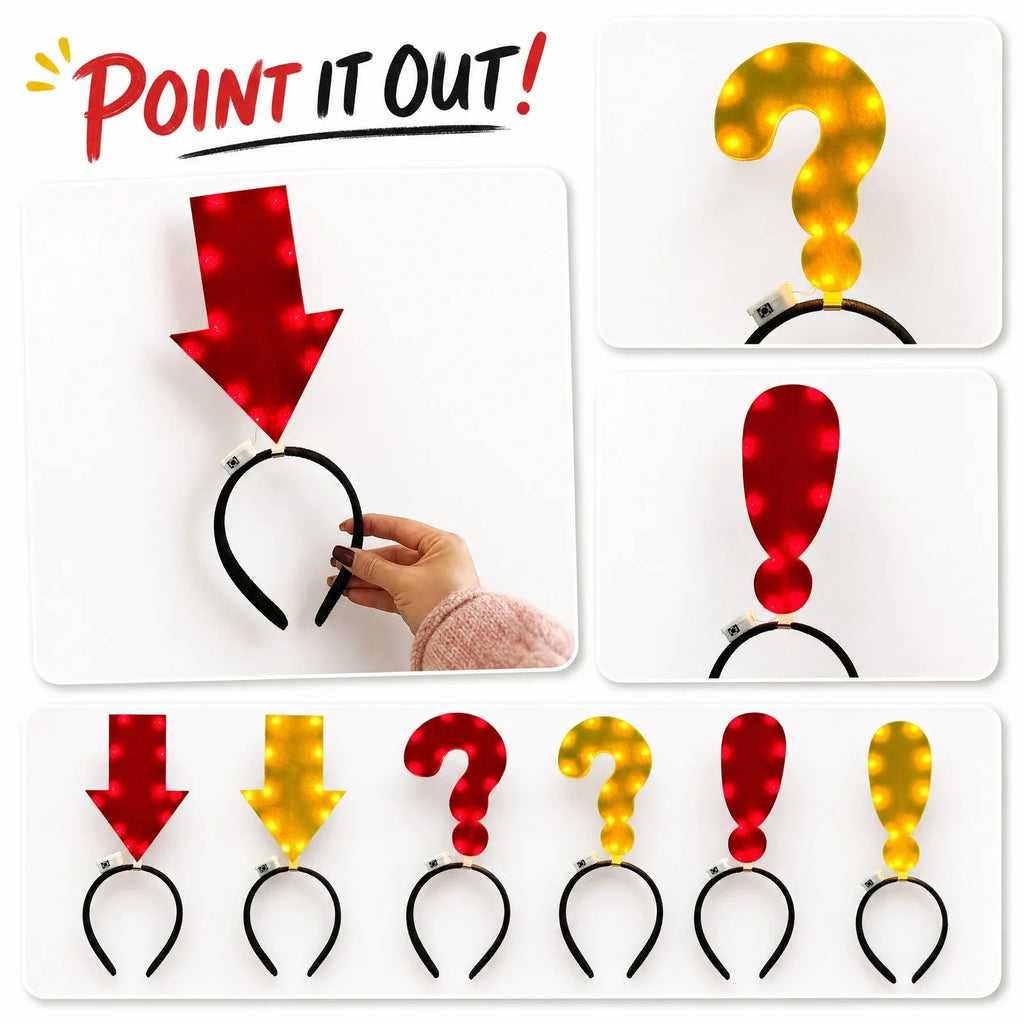 Funny Light-Up Question Mark Headband | Party & Halloween Prop Novelty Party Headband Qme