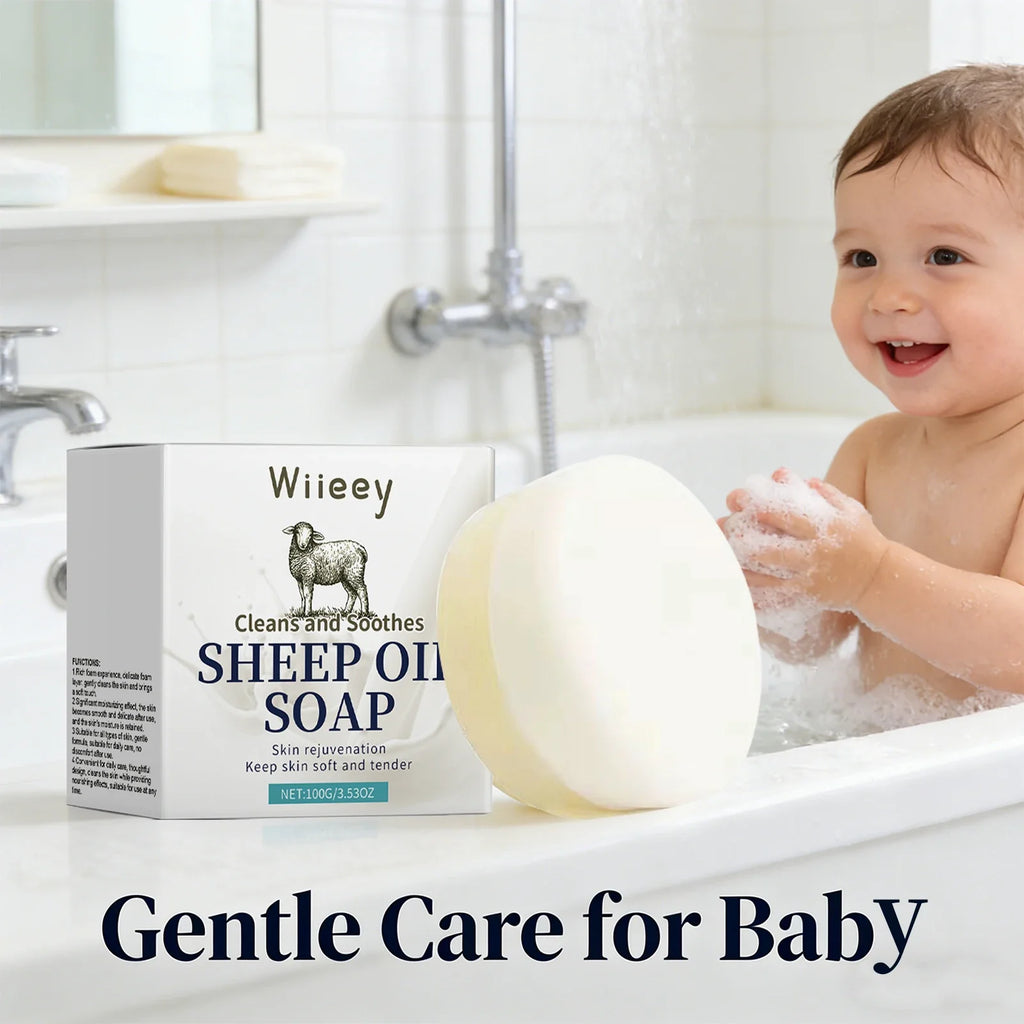 Natural Sheep Oil Soap for Kids – Gentle Cleansing Bar Kids Cleansing Soap Qme