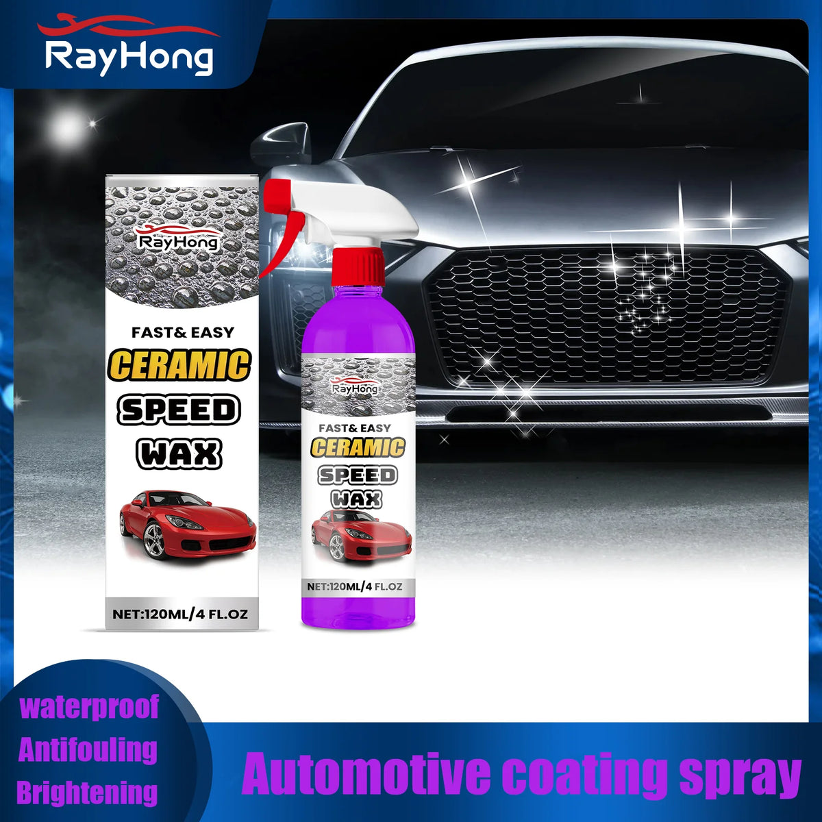 Rayhong 3-in-1 Car Coating Spray – Waterproof & Brightening Car Coating Spray Qst