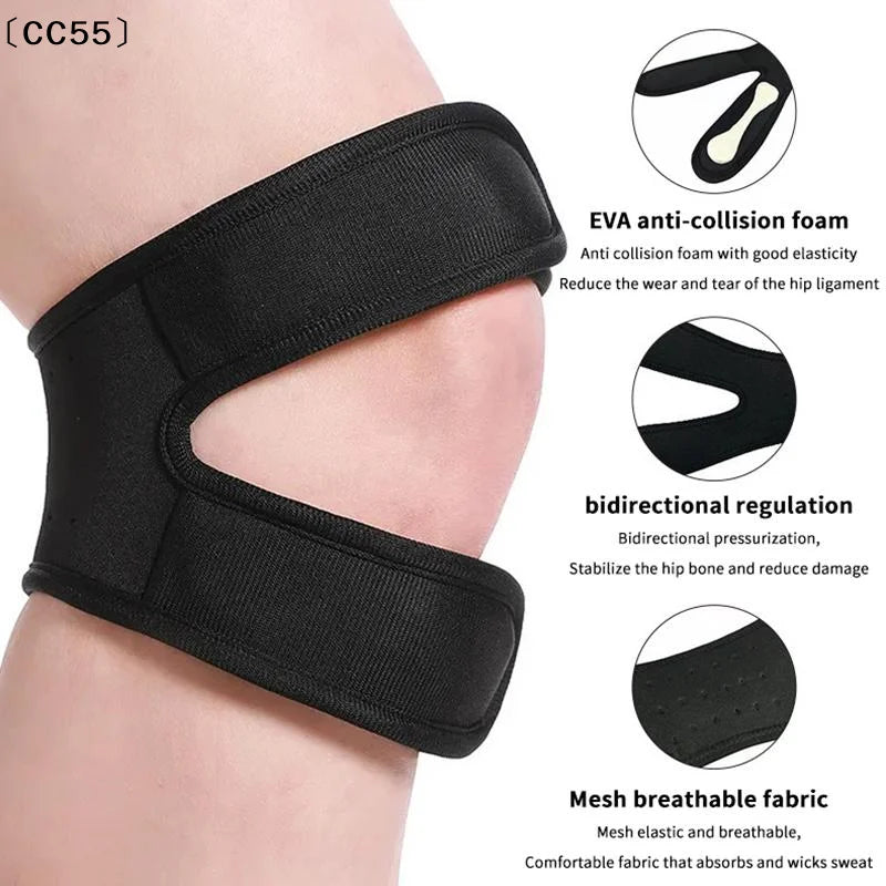Double Strap Knee Support Sports Brace – Adjustable, 1 PCS Knee Support Brace Qst