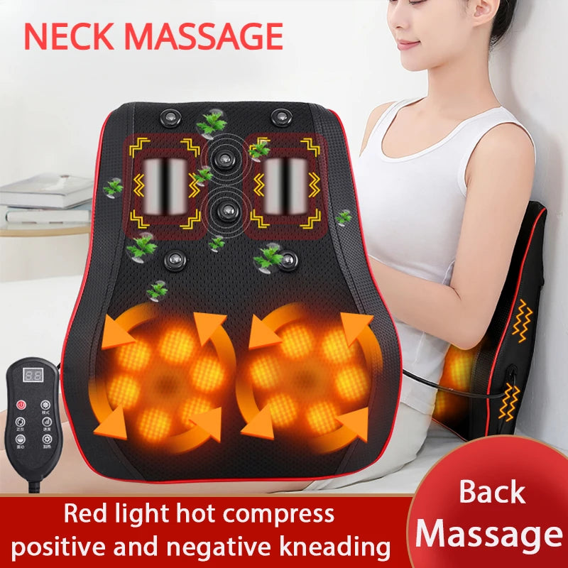 Electric Shiatsu Neck & Back Massager Pillow with Heat Shiatsu Massage Pillow Qst