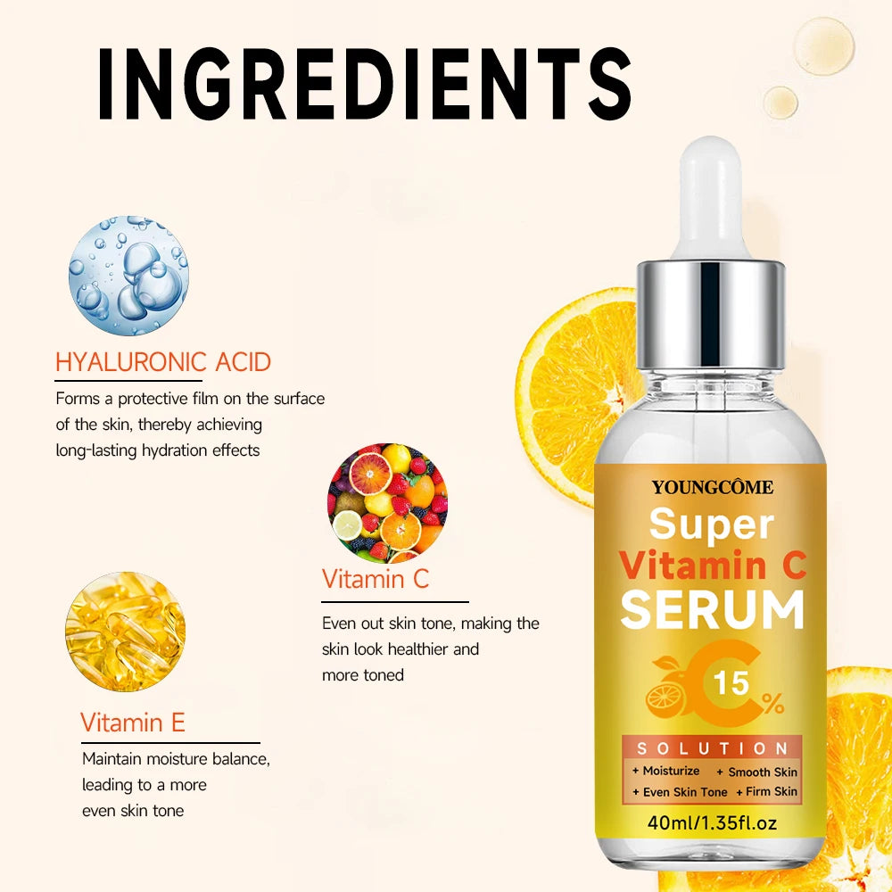 YOUNGCOME Vitamin C Brightening Face Serum – Even Skin Tone Vitamin C Face Serum Qst