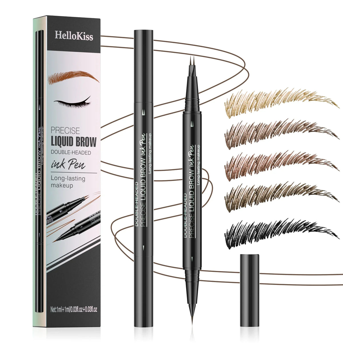 Two-Pronged Waterproof Eyebrow Pencil – Long-Lasting Brow Pen Eyebrow Brow Pen Qme