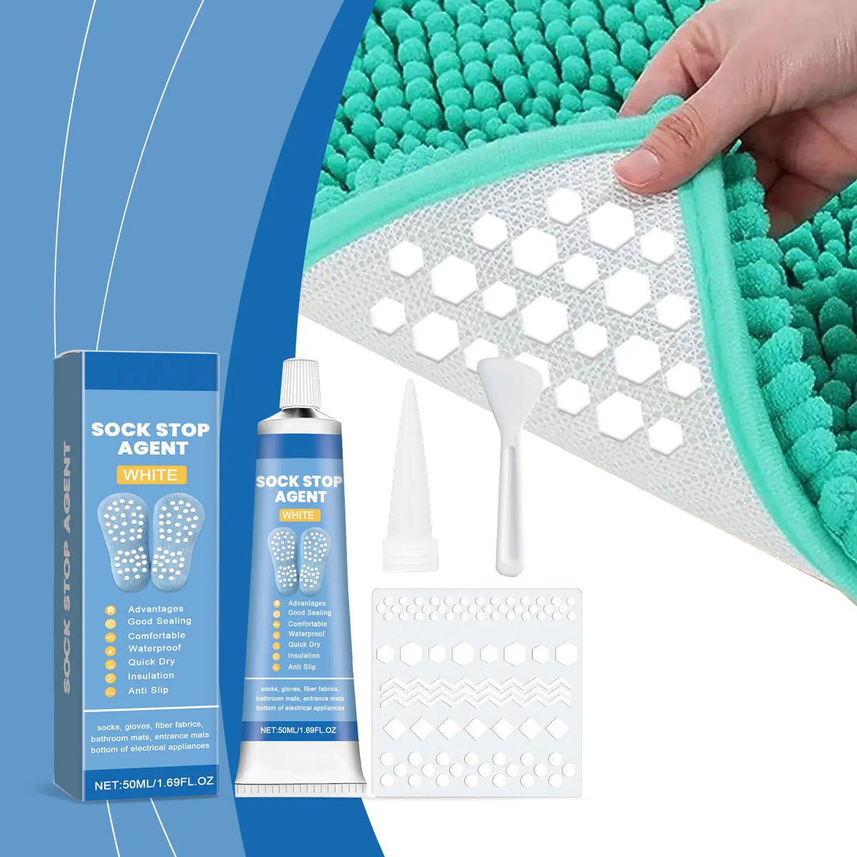Anti-Slip Sock Stop Glue | Silicone Sole & Heel Protector 50ml Anti-Slip Sole Adhesive Qst