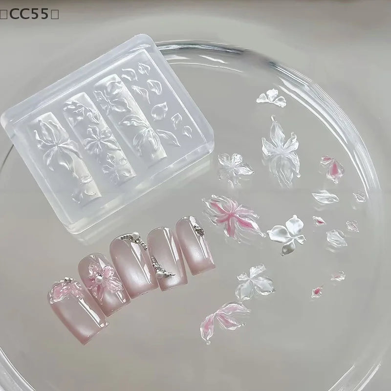 3D Silicone Nail Mold – Lily, Starfish & Sea Shell Designs Nail Art Mold Qst