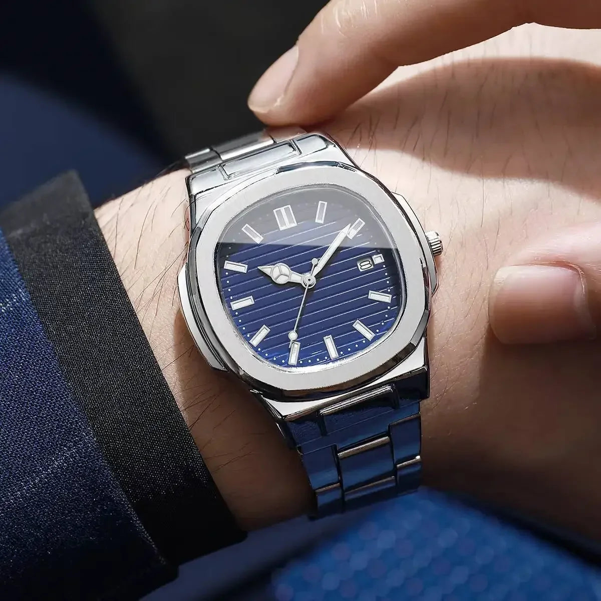 Men's Luxury Square Dial Quartz Business Wristwatch Quartz Wristwatch Qme