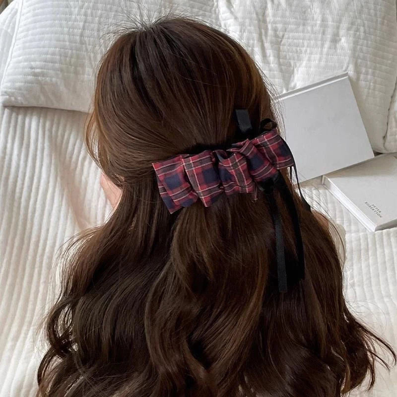 Women's Blue Bow Vintage Hairpin – High Ponytail Accessory Bow Hair Clip Qst