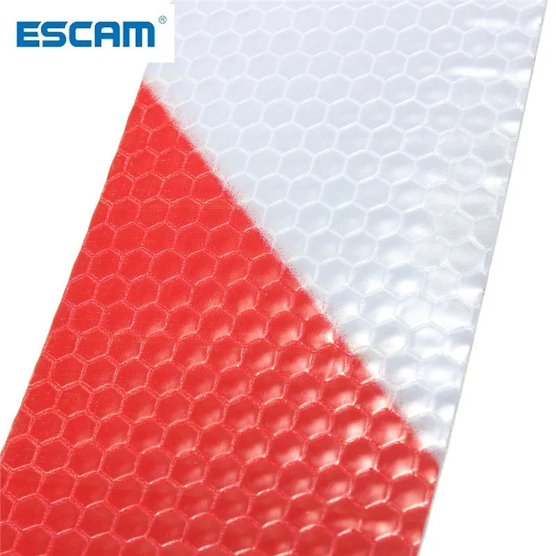 Red & White Reflective Safety Tape 2" x 10 ft | Conspicuity Film Reflective Safety Tape Qme