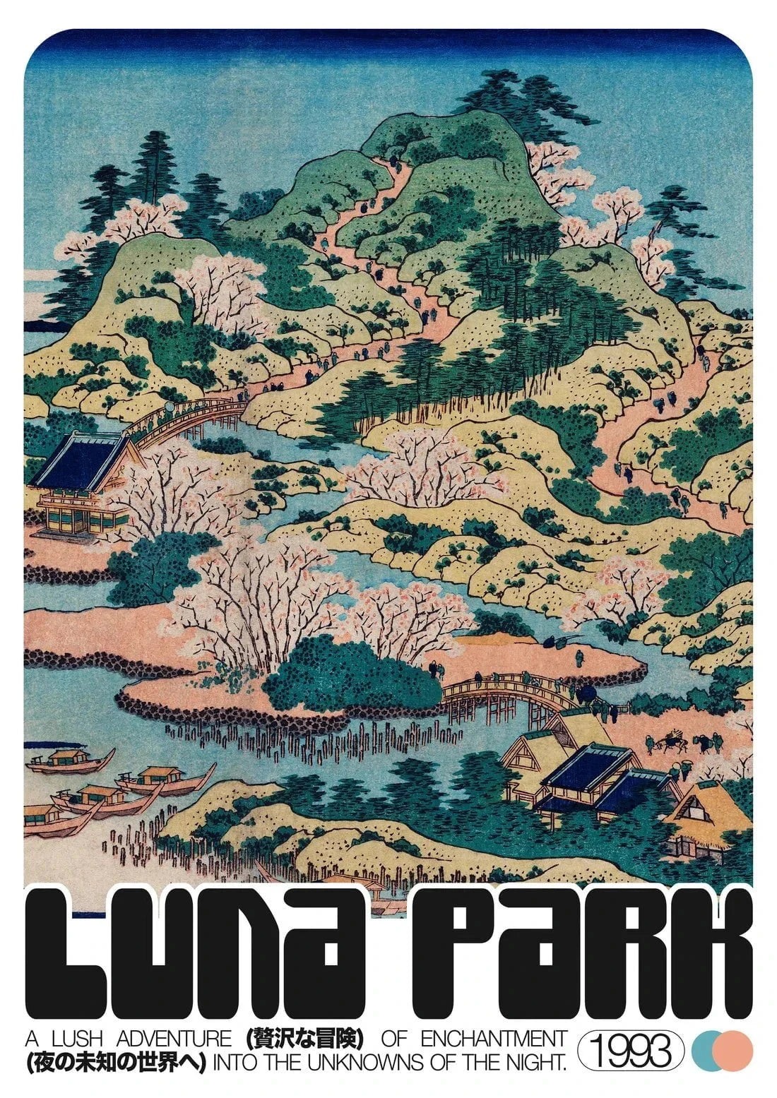 Vintage Japanese Snowy Waterfall Floral Canvas Wall Art Print Canvas Wall Art Qst 7 30X40cm No Framed