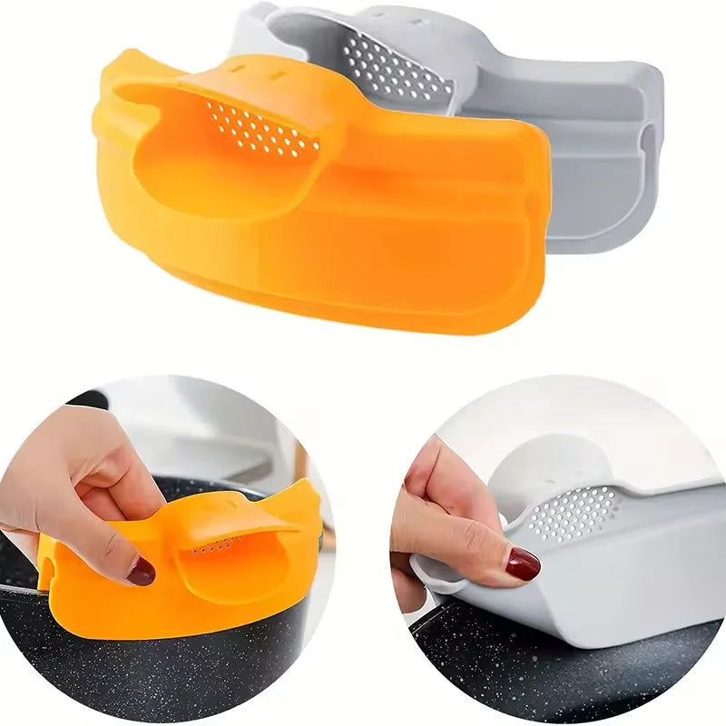 Silicone Clip-On Pot Pouring Spout | Anti-Splash Soup Guide Silicone Pot Spout Qst