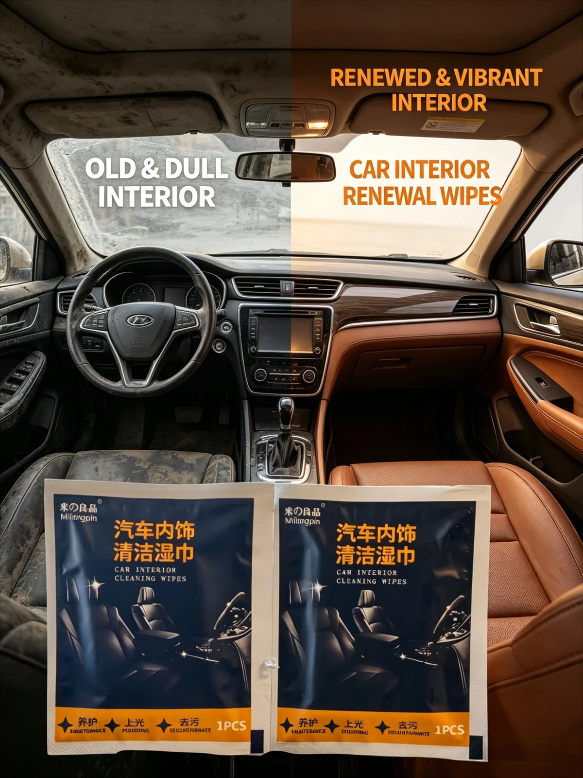 Car Interior Cleaning Wipes – Gentle Formula for Leather & Plastic Car Interior Wipes Qme