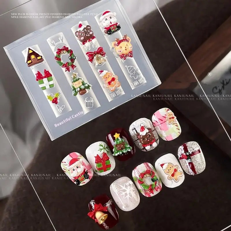 3D Christmas Silicone Nail Art Mold – Santa, Snowman & Tree Nail Art Mold Qst