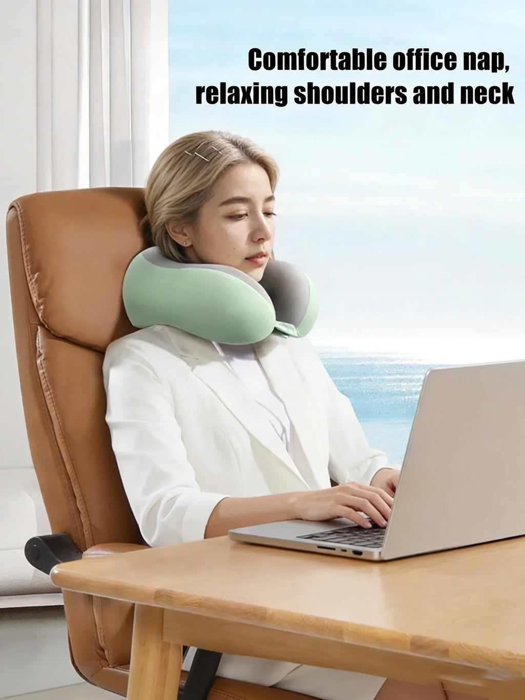 U-Shaped Memory Foam Travel Neck Pillow | Soft & Portable Travel Neck Pillow Qme