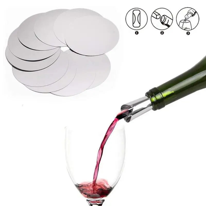 Drip-Proof Aluminum Foil Wine Pourer Discs – 10/20 Pack Wine Pourer Disc Qst