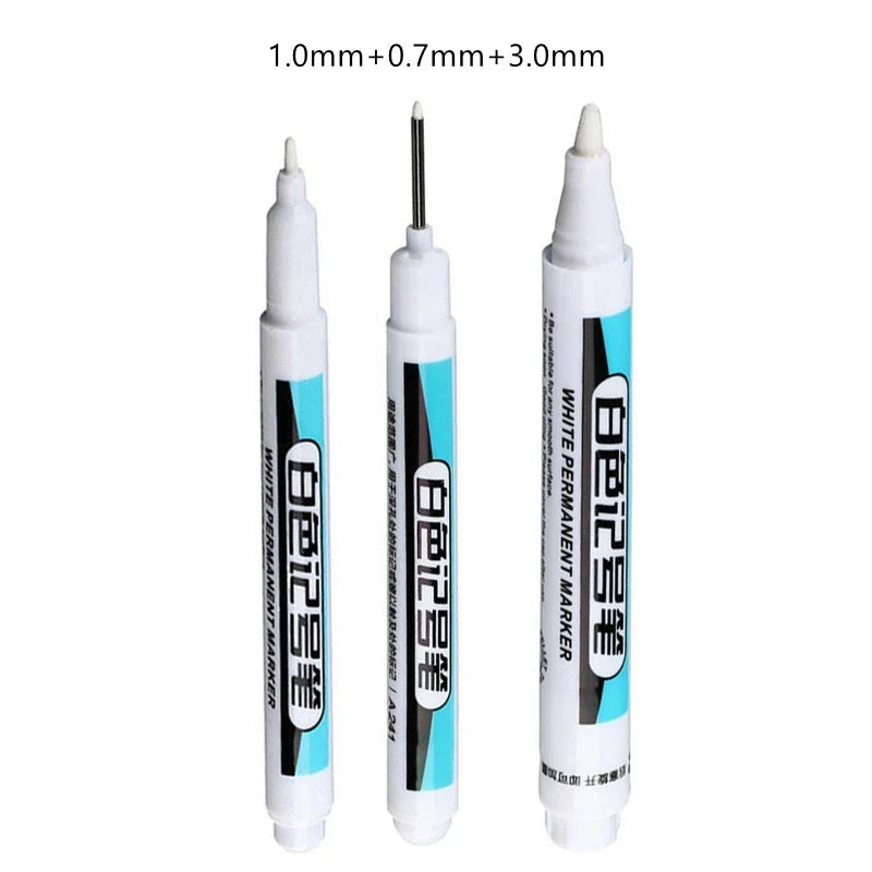 White Deep Hole Paint Marker Pen – Waterproof & Permanent Paint Marker Pen Qme 0.7-1.0-2.5 3pcs