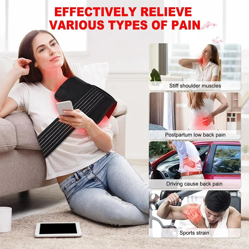 360 LED Red Light Therapy Belt 660nm 850nm Infrared Heating Pad Red Light Therapy Belt Qst