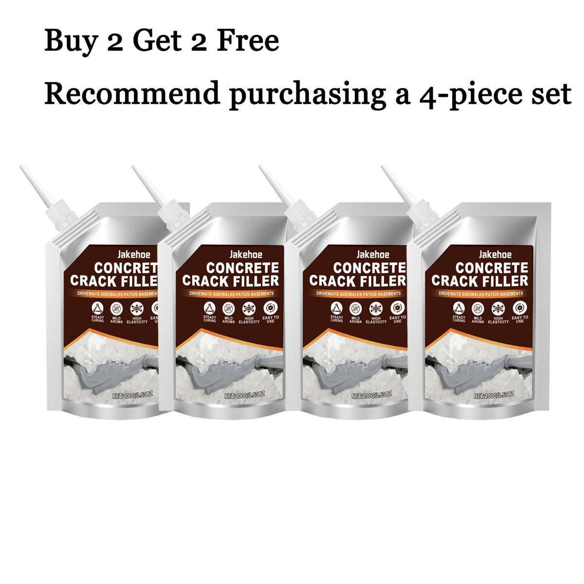 100G Concrete Crack Filler – Waterproof High Elasticity Sealant Concrete Crack Filler Qst 4 pcs