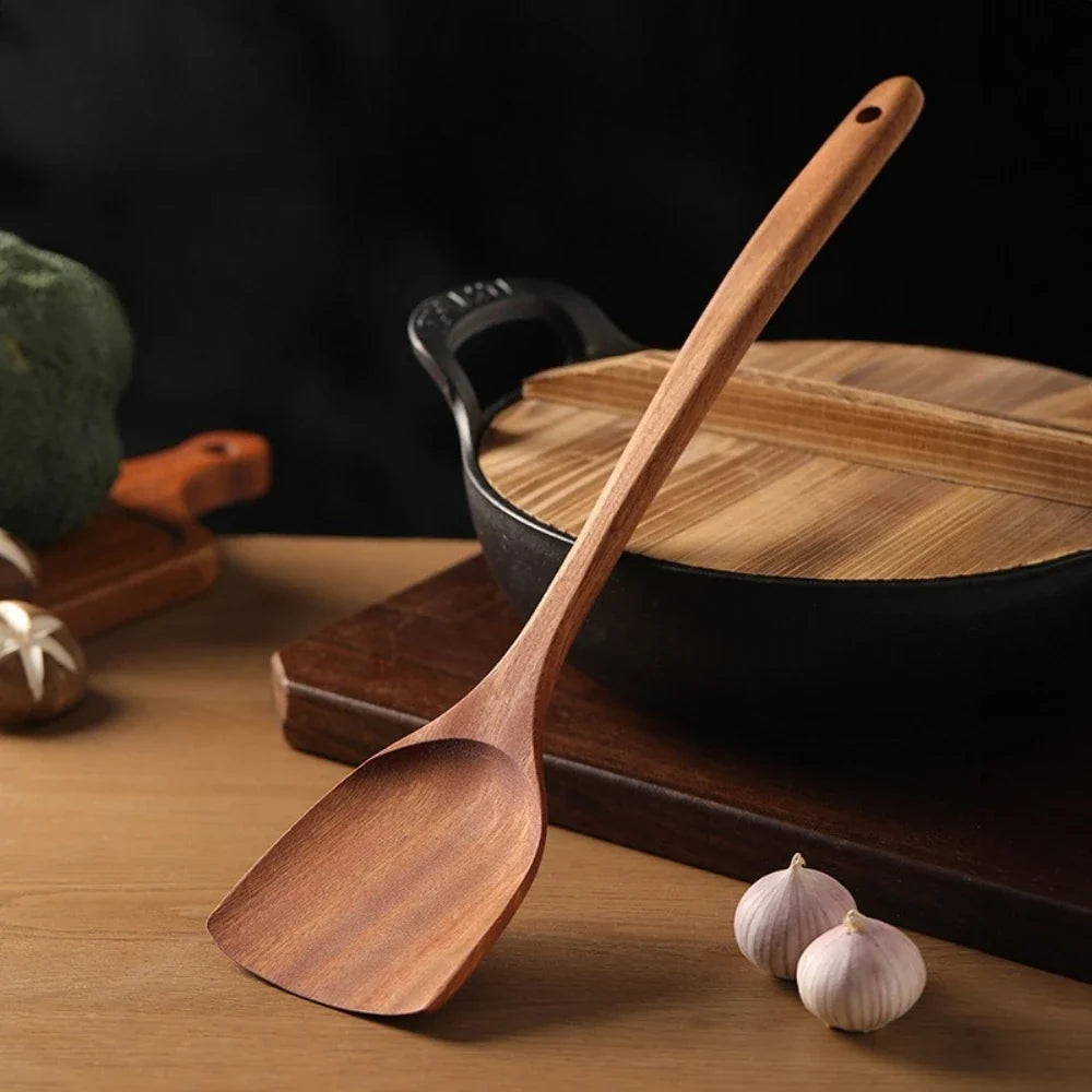Wooden Spatula Set – 1, 3 & 5 Piece Long Handle Kitchen Tool Wooden Spatula Set Qme