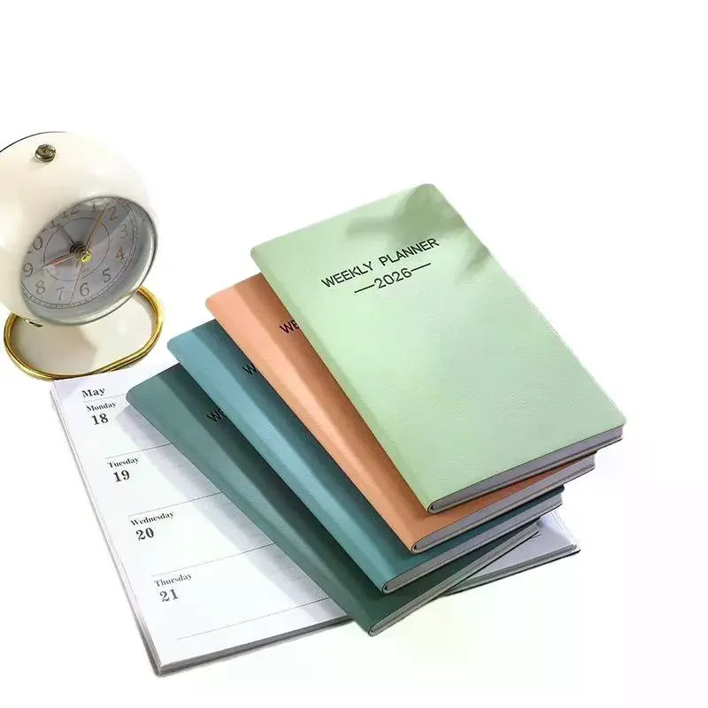 A6 2026 Daily Planner – Morandi Leather Cover, 128 Pages Daily Planner Qme