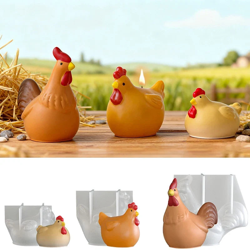 3D Chicken Silicone Mold | Candle, Resin & Plaster Crafts Silicone Craft Mold Qme