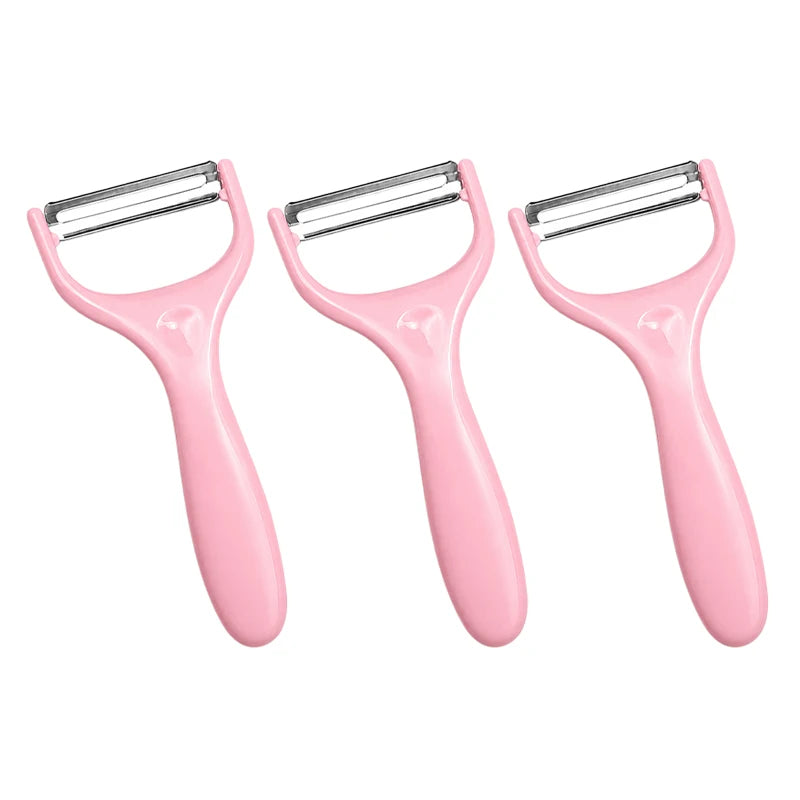 Y-Shaped Vegetable Peeler – Sharp Stainless Steel Comfort Grip Vegetable Peeler Qst pink-3pcs