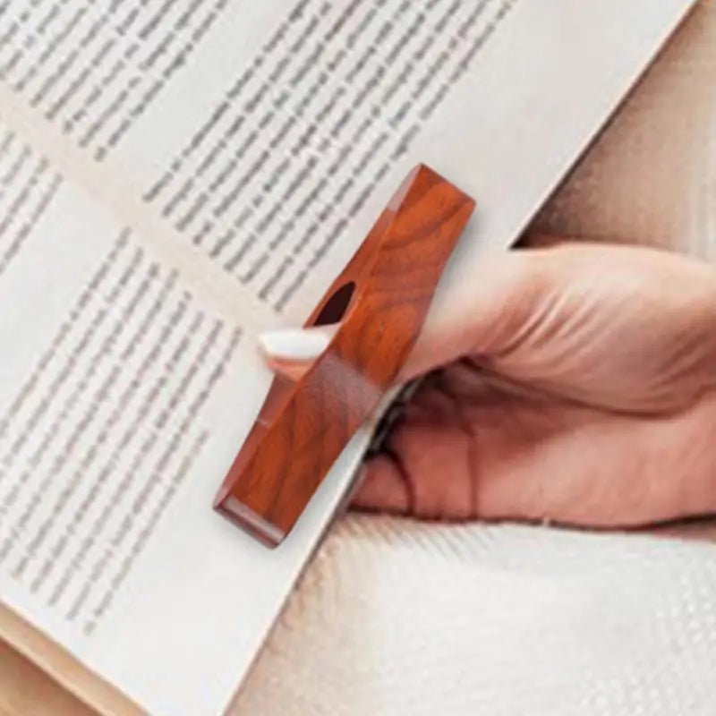 Wooden Thumb Book Page Holder – Black Walnut Reading Aid Book Page Holder Qst