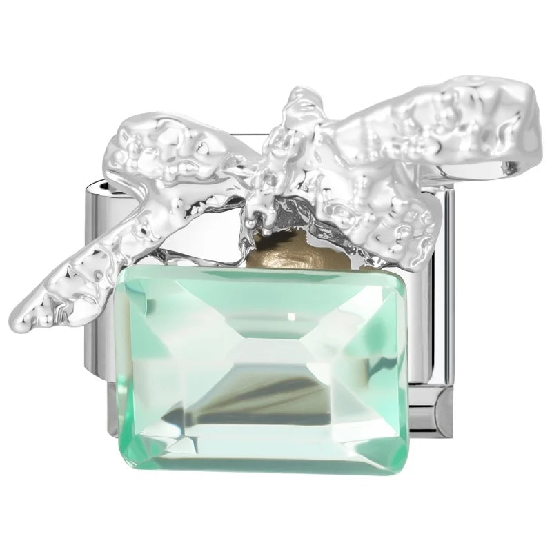 Zircon Italian Charm Links – Bow Knot Floral Heart Butterfly Italian Charm Links Qme Style 13