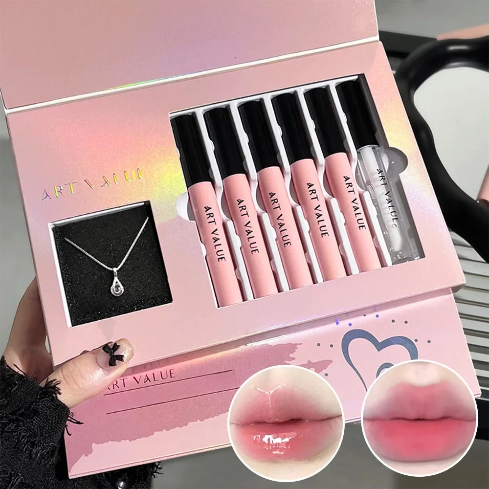 Art Value Love Letter Lip Set – Long-Lasting Lip Mud & Glaze Lip Makeup Set Qme
