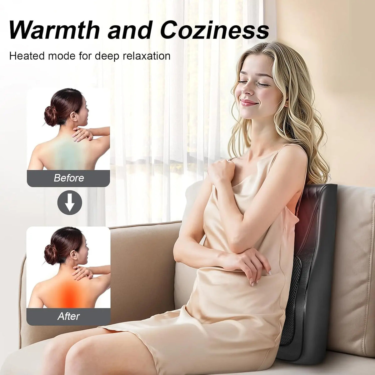 Leercon 3D Kneading Neck Massager with Heat – Shoulder & Back Neck Massage Pillow Qst