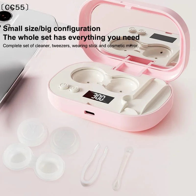 Portable Ultrasonic Contact Lens Cleaner Case USB-C Lens Cleaning Device Qst