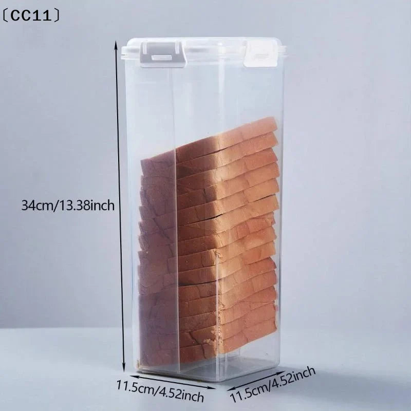 Clear Airtight Bread Loaf Container with Lid – Bread Saver Box Bread Storage Container Qme