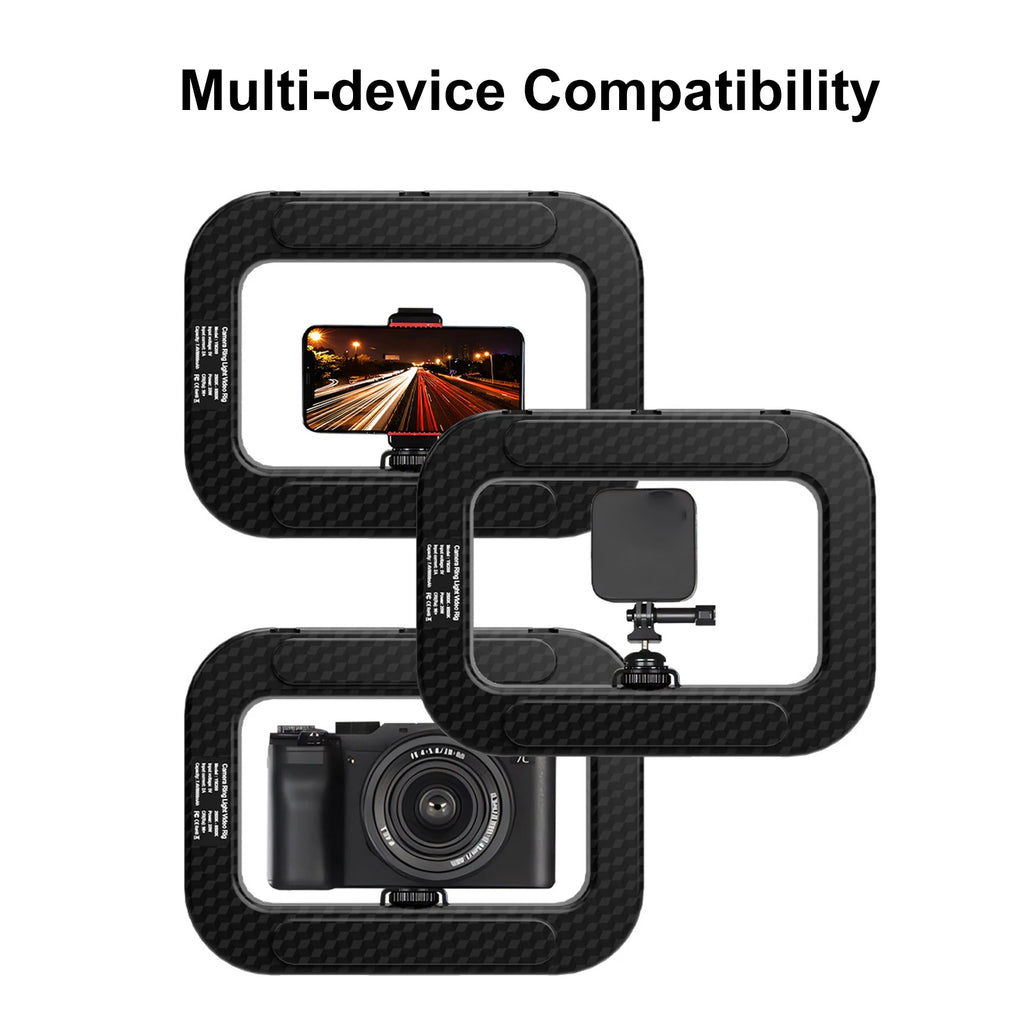 LED Ring Light Handheld Phone Stabilizer for Video Recording LED Ring Light Rig Qst