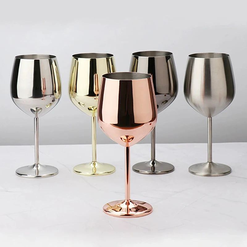 Unbreakable 500ml Stainless Steel Goblet | Wine & Cocktail Glass Stainless Steel Goblet Qst