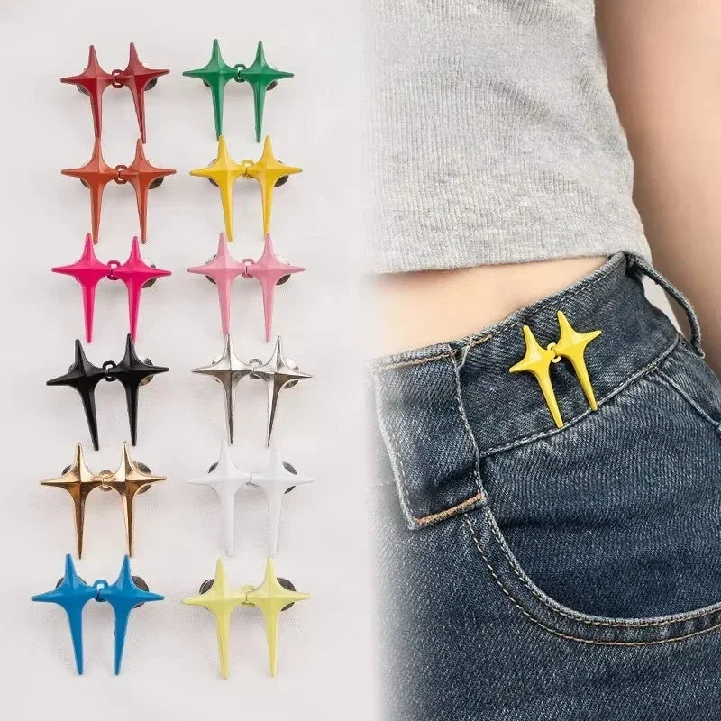 Star No-Sew Waist Button Adjuster – Metal Buckle Pair Waist Button Adjuster Qst